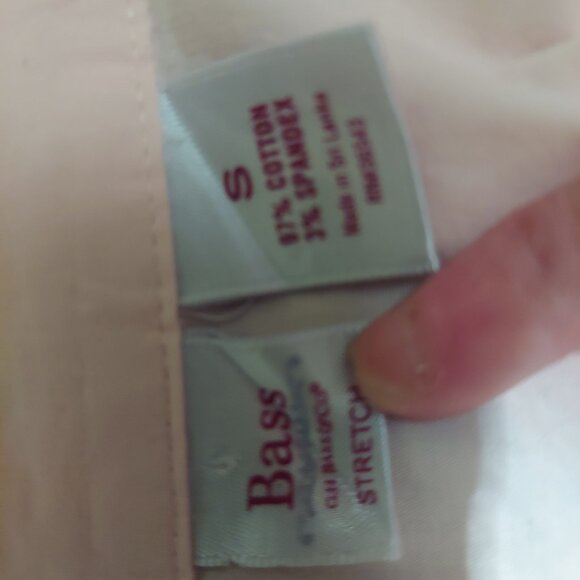 Bass - Pink Button Down Blouse, Womens, Small, Cotton/Spandex Blend - Picture 3 of 3